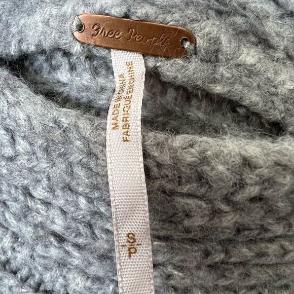 Free people knit sweater womens size small grey sweaters tee top G197 - Picture 4 of 4